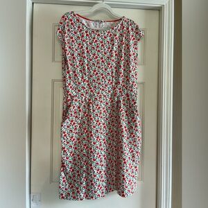 Boden Red and Green Floral Florrie Dress